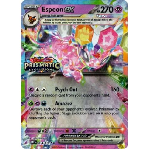 Espeon ex - 034/131 (Prismatic Evolutions Stamp) (34) Promo Holofoil