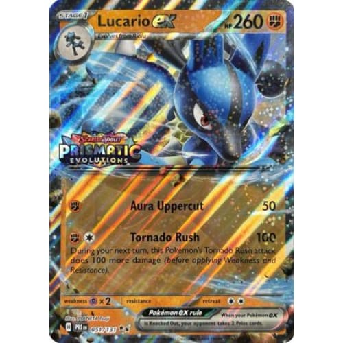 Lucario ex (Prismatic Evolutions Stamp) (51) Double Rare Holofoil