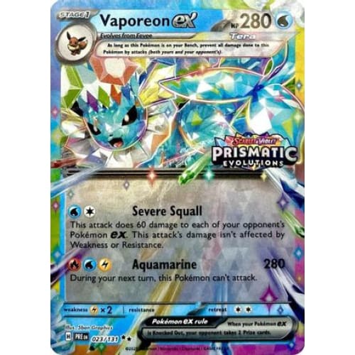 Vaporeon ex - 023/131 (Prismatic Evolutions Stamp) (23) Promo Holofoil
